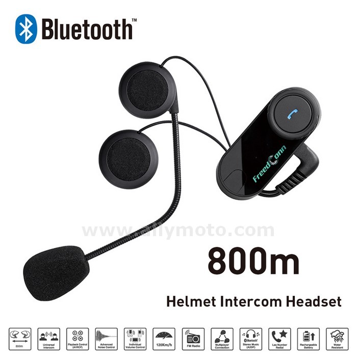133 800M Fm Function Bluetooth Motorcycle Snowmobile Helmet Intercom Headset Phone-Gps-Mp3 Intercomunicador@2